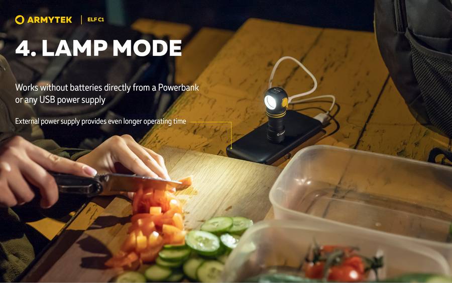Presentaci&oacute;n do ELF C1 Micro USB Armytek Lamp: Slide N &deg; 7